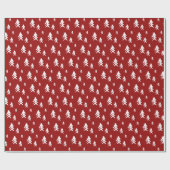 Rode witte bomen illustratie kerstpatroon cadeaupapier (Vlak)