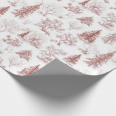 Rode Witte Bomen Kerstmis Cadeaupapier (Hoek)
