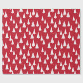 Rode witte bomen kerstvakantie inpakpapier (Vlak)