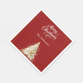 Rode witte boom sneeuw script Kerst lunch Servet (Hoek)