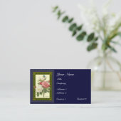 Rode Witte Botanische Rozen Aangepaste Visitekaart Visitekaartje (Staand voorkant)