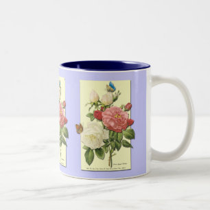 Rode Witte  Botanische Rozen Koffie Mok