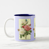 Rode Witte Botanische Rozen Koffie Mok (Links)