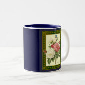 Rode Witte  Botanische Rozen Koffie Mok (Voorkant rechts)