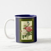 Rode Witte  Botanische Rozen Koffie Mok (Links)