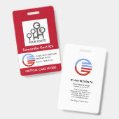 Rode Witte Box Foto Sjabloon Personeelsverpleegste Badge (Voor- en achterkant)