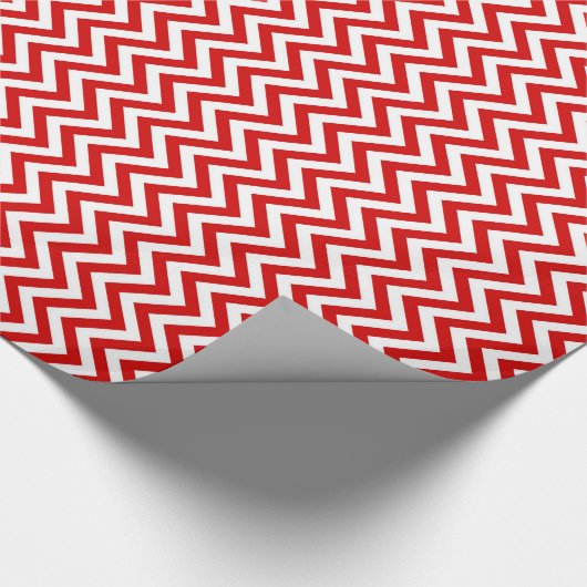 Rode Witte Buitengewoon brede Chervron Zigzag H Cadeaupapier (Hoek)