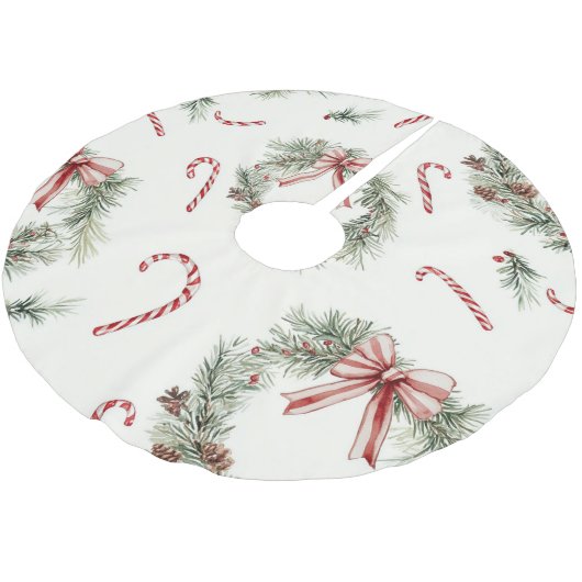 Rode Witte Candy Cane Kerstkransen Kerstboom Rok (Gekanteld)