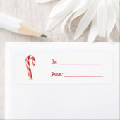 Rode Witte Candy Cane Kerstmis Etiket (Insitu)