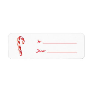 Rode Witte Candy Cane Kerstmis Etiket