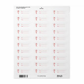 Rode Witte Candy Cane Kerstmis Etiket (Full Sheet)