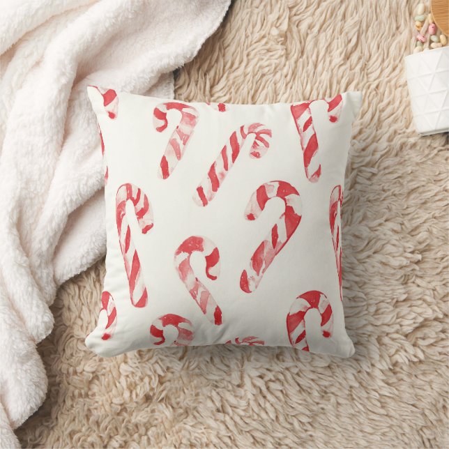 Rode Witte Candy Cane Kerstornamenten Kussen (Deken)