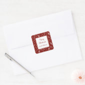 Rode Witte Candy Cane Pepermunt Kerstcadeau Vierkante Sticker (Envelop)