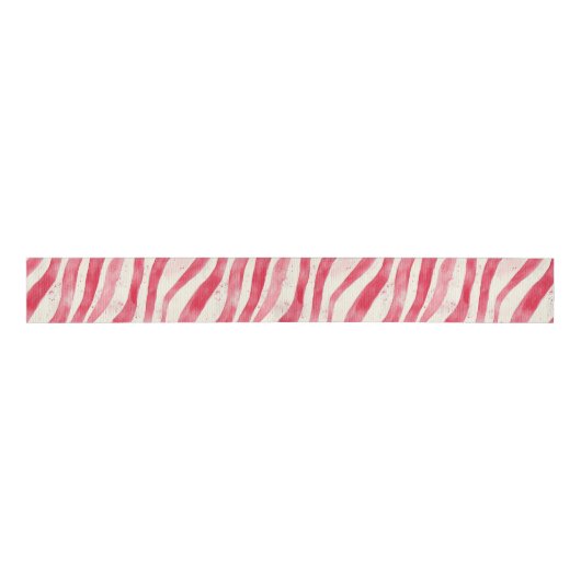 Rode Witte Candy Cane Strepen Kerstmis Grosgrain Lint (Voorkant)