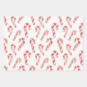 Rode Witte Candy Cane Strepen Kerstmis Inpakpapier Vel (Voorkant 2)
