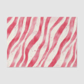 Rode Witte Candy Cane Strepen Kerstmis Tissuepapier (Voorkant)