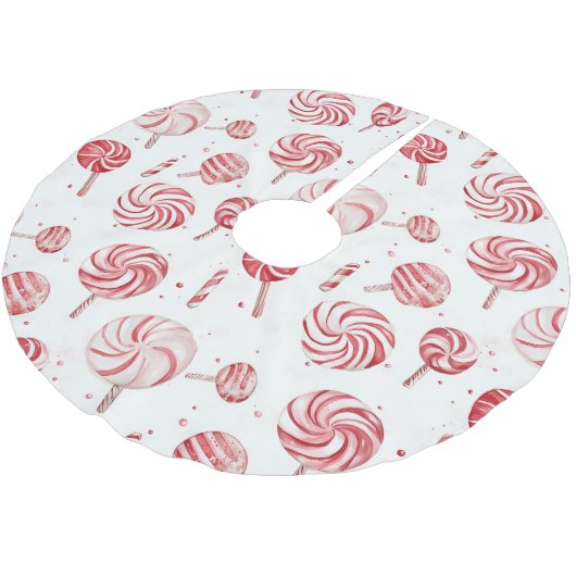 Rode Witte Candy Cane Traktaties Kerstmis Kerstboom Rok (Gekanteld)