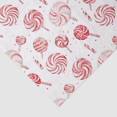 Rode Witte Candy Cane Traktaties Kerstmis Tissuepapier (Detail)