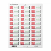 Rode Witte Candy Cane Vakantie Adreslabels Etiket (Full Sheet)