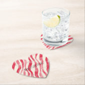 Rode Witte Candy Canes Kerst Kartonnen Onderzetters (Insitu)