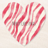 Rode Witte Candy Canes Kerst Kartonnen Onderzetters (Voorkant)