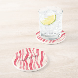 Rode Witte Candy Canes Kerst Zandsteen Onderzetter