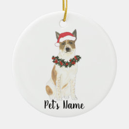 Rode & Witte Cattledog Heeler Kerstmis Keramisch Ornament