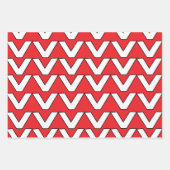 Rode Witte Chevron Streep Inpakpapier Vel (Voorkant 2)