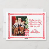 Rode & Witte Chinoiserie Topiary  Feestdagenkaart (Achterkant)