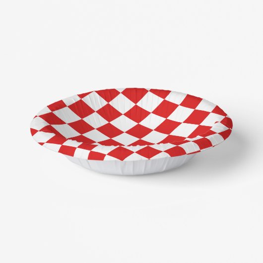 rode witte-controlepatroon Papierbord Papieren Kommen (Gebogen)