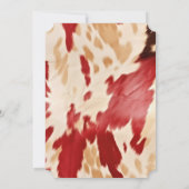 Rode Witte Crème Western Koeienhuid Kaart (Achterkant)