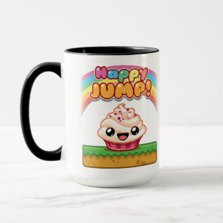 Rode/Witte Cupcake - Happy Jump Mok