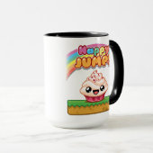 Rode/Witte Cupcake - Happy Jump Mok (Voorkant rechts)