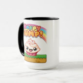 Rode/Witte Cupcake - Happy Jump Mok (Voorkant links)