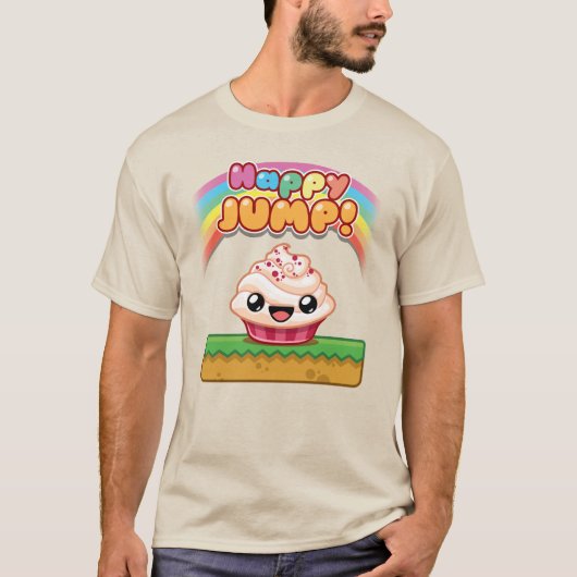 Rode/Witte Cupcake - Happy Jump T-shirt (Voorkant)
