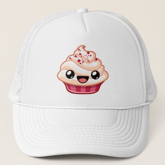 Rode/Witte Cupcake - Happy Jump Trucker Pet (Voorkant)