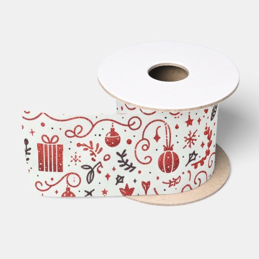 Rode Witte Decoratieve Feest Satijnen Lint (Spoel)