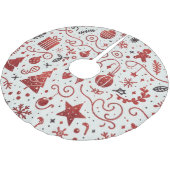 Rode Witte Decoratieve Kerstboom Vloerkleed Rok (Gekanteld)