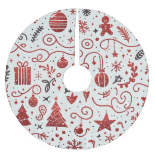 Rode Witte Decoratieve Kerstboom Vloerkleed Rok
