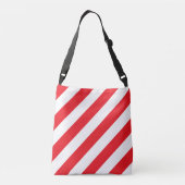 Rode witte diagonale strepen crossbody tas (Achterkant)