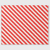 Rode Witte Diagonale Strepen & Stippen Cadeaupapier (Vlak)