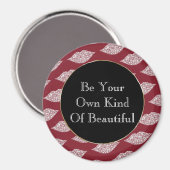 Rode witte diamanten lippen magneet (Voorkant / Achterkant)