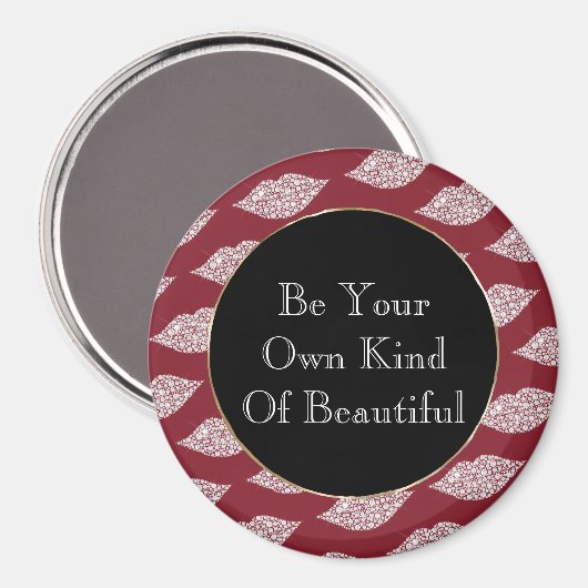 Rode witte diamanten lippen magneet (Voorkant / Achterkant)