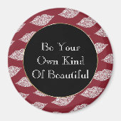 Rode witte diamanten lippen magneet (Voorkant)