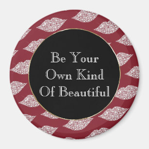 Rode witte diamanten lippen magneet