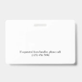 Rode Witte Diensthond 2 Logo's & Foto ID Badge (Achterkant)
