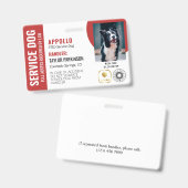 Rode Witte Diensthond 2 Logo's & Foto ID Badge (Voor- en achterkant)
