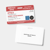 Rode Witte Diensthond 2 Logo's Geen Pasfoto Badge (Voor- en achterkant)