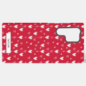 Rode Witte Doodle Harten Patroon Gepersonaliseerde Samsung Galaxy Hoesje (Achterkant horizontaal)
