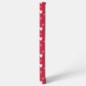 Rode Witte Doodle Harten Patroon Gepersonaliseerde Samsung Galaxy Hoesje (Linkerkant)